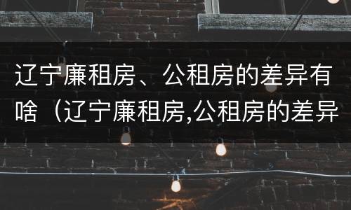 辽宁廉租房、公租房的差异有啥（辽宁廉租房,公租房的差异有啥区别）