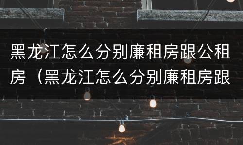 黑龙江怎么分别廉租房跟公租房（黑龙江怎么分别廉租房跟公租房呢）