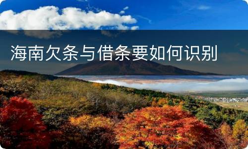 海南欠条与借条要如何识别