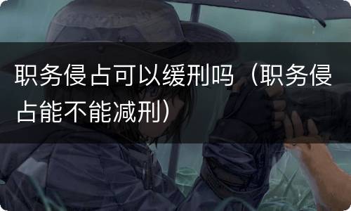 职务侵占可以缓刑吗（职务侵占能不能减刑）