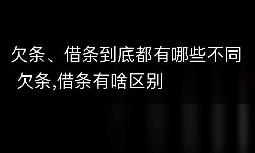 欠条、借条到底都有哪些不同 欠条,借条有啥区别