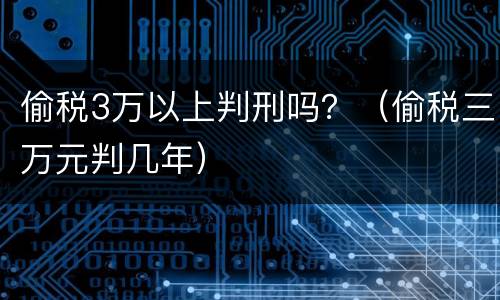偷税3万以上判刑吗？（偷税三万元判几年）