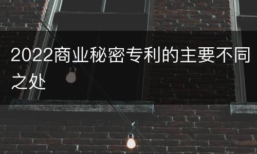 2022商业秘密专利的主要不同之处
