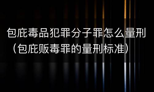 包庇毒品犯罪分子罪怎么量刑（包庇贩毒罪的量刑标准）