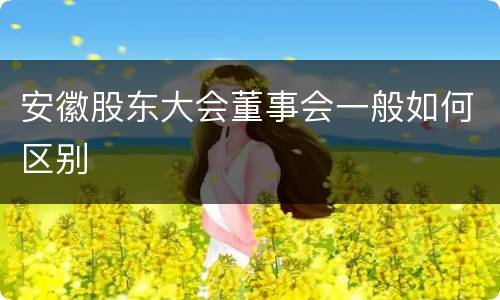 安徽股东大会董事会一般如何区别