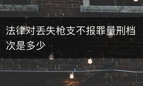 法律对丢失枪支不报罪量刑档次是多少