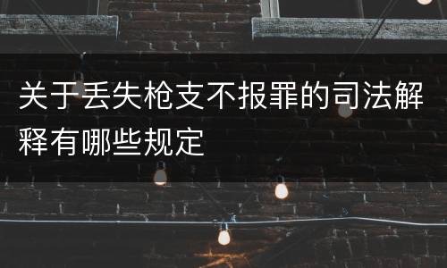 关于丢失枪支不报罪的司法解释有哪些规定