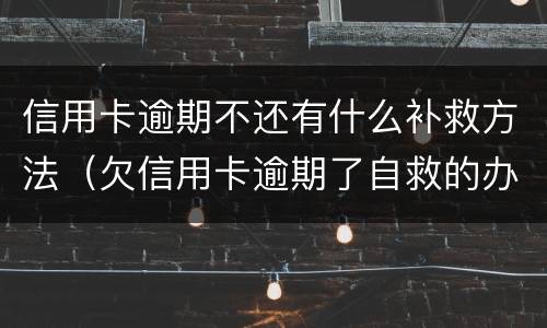 信用卡逾期不还有什么补救方法（欠信用卡逾期了自救的办法）