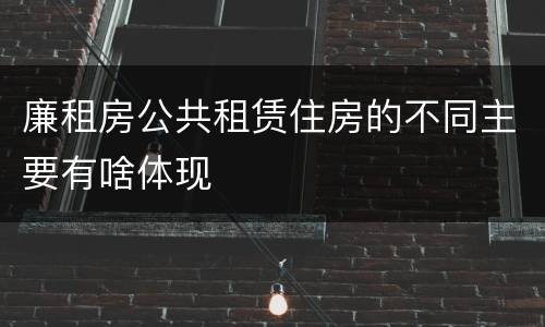 廉租房公共租赁住房的不同主要有啥体现