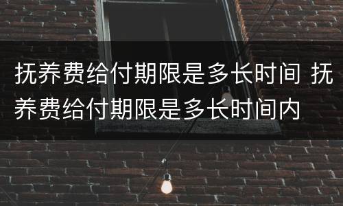 抚养费给付期限是多长时间 抚养费给付期限是多长时间内