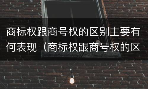 商标权跟商号权的区别主要有何表现（商标权跟商号权的区别主要有何表现和特征）