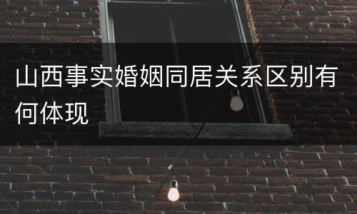 山西事实婚姻同居关系区别有何体现