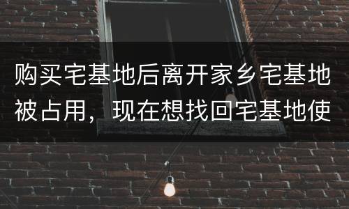 购买宅基地后离开家乡宅基地被占用，现在想找回宅基地使用权，有权利找回吗