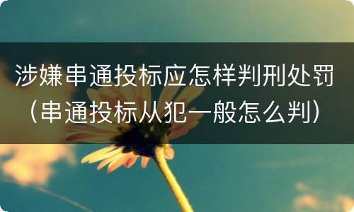 涉嫌串通投标应怎样判刑处罚（串通投标从犯一般怎么判）