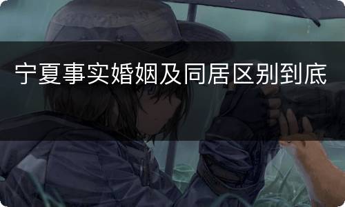 宁夏事实婚姻及同居区别到底