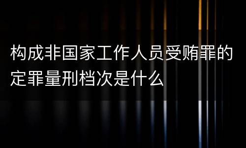 构成非国家工作人员受贿罪的定罪量刑档次是什么