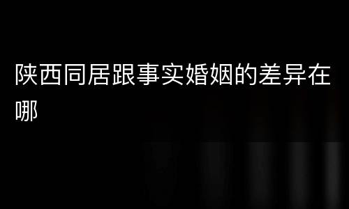 陕西同居跟事实婚姻的差异在哪