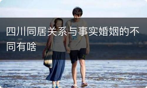 四川同居关系与事实婚姻的不同有啥