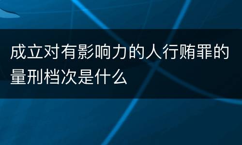 成立对有影响力的人行贿罪的量刑档次是什么
