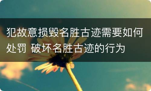 犯故意损毁名胜古迹需要如何处罚 破坏名胜古迹的行为