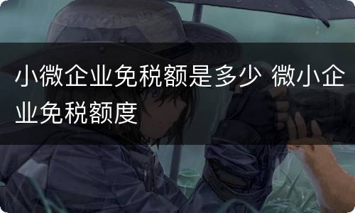 小微企业免税额是多少 微小企业免税额度