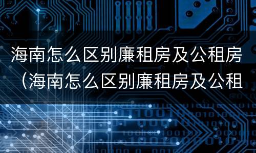 海南怎么区别廉租房及公租房（海南怎么区别廉租房及公租房呢）