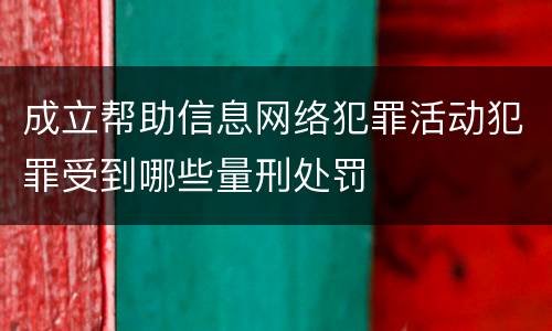 成立帮助信息网络犯罪活动犯罪受到哪些量刑处罚