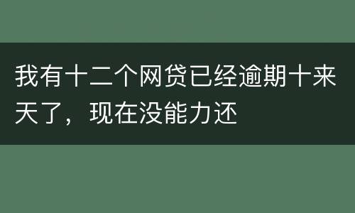 我有十二个网贷已经逾期十来天了，现在没能力还