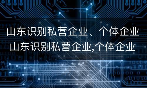山东识别私营企业、个体企业 山东识别私营企业,个体企业名录
