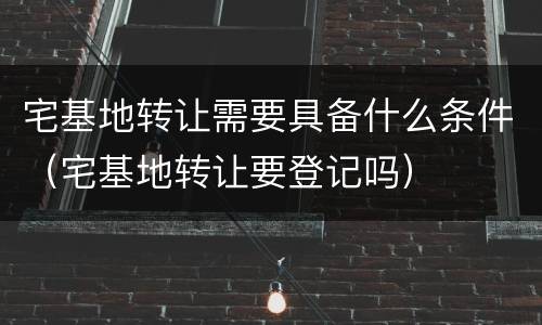 宅基地转让需要具备什么条件（宅基地转让要登记吗）