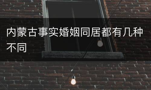 内蒙古事实婚姻同居都有几种不同