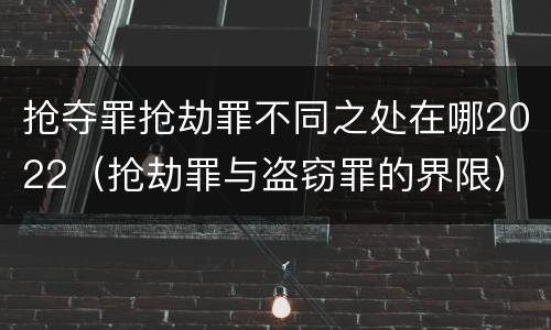 抢夺罪抢劫罪不同之处在哪2022（抢劫罪与盗窃罪的界限）