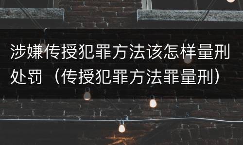 涉嫌传授犯罪方法该怎样量刑处罚（传授犯罪方法罪量刑）