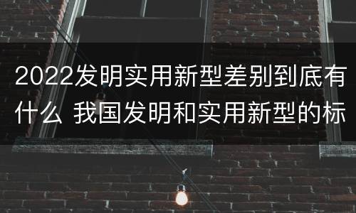 2022发明实用新型差别到底有什么 我国发明和实用新型的标准