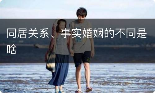 同居关系、事实婚姻的不同是啥
