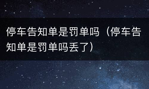 停车告知单是罚单吗（停车告知单是罚单吗丢了）