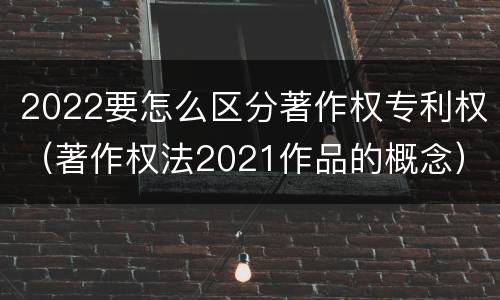2022要怎么区分著作权专利权（著作权法2021作品的概念）