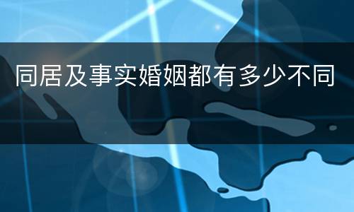 同居及事实婚姻都有多少不同
