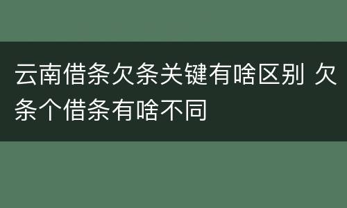 云南借条欠条关键有啥区别 欠条个借条有啥不同