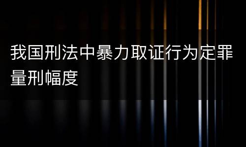 我国刑法中暴力取证行为定罪量刑幅度