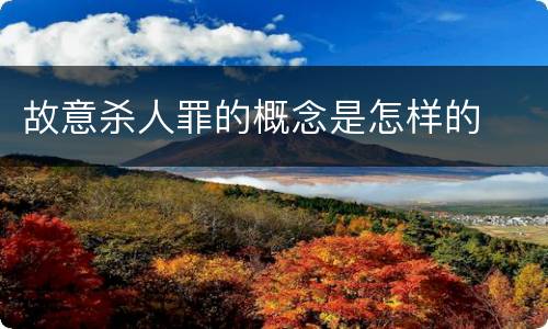 故意杀人罪的概念是怎样的