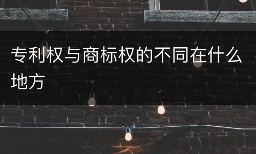 专利权与商标权的不同在什么地方