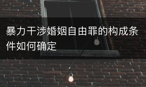 暴力干涉婚姻自由罪的构成条件如何确定