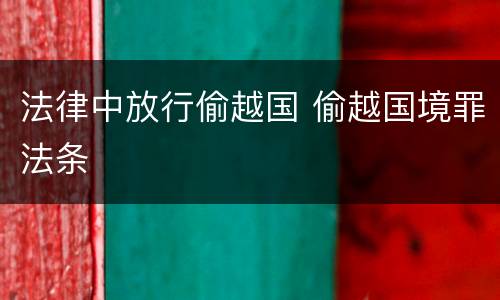 法律中放行偷越国 偷越国境罪法条