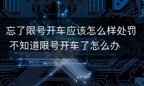 忘了限号开车应该怎么样处罚 不知道限号开车了怎么办
