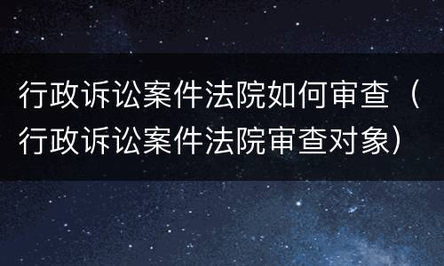 行政诉讼案件法院如何审查（行政诉讼案件法院审查对象）