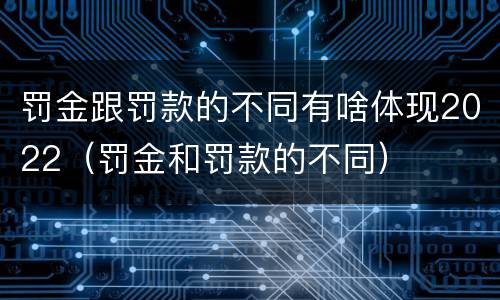 罚金跟罚款的不同有啥体现2022（罚金和罚款的不同）