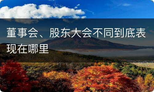 董事会、股东大会不同到底表现在哪里