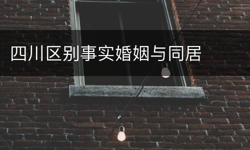 四川区别事实婚姻与同居