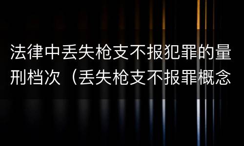 法律中丢失枪支不报犯罪的量刑档次（丢失枪支不报罪概念）